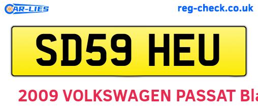 SD59HEU are the vehicle registration plates.