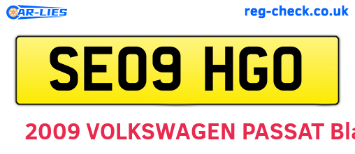 SE09HGO are the vehicle registration plates.