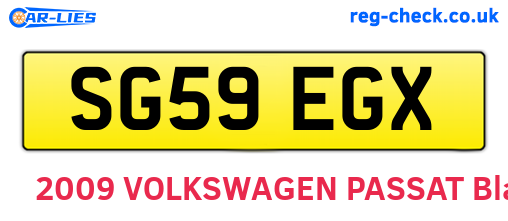 SG59EGX are the vehicle registration plates.