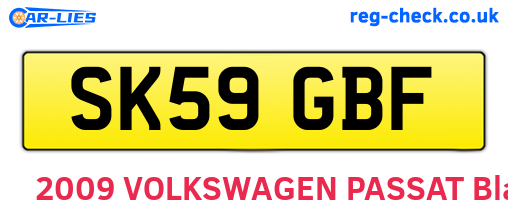 SK59GBF are the vehicle registration plates.