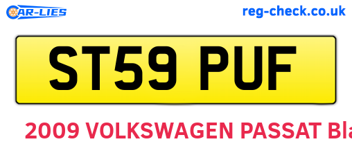 ST59PUF are the vehicle registration plates.