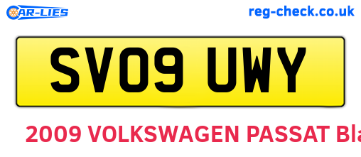 SV09UWY are the vehicle registration plates.