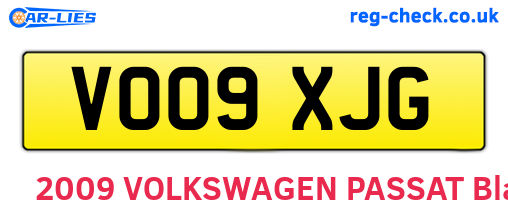 VO09XJG are the vehicle registration plates.