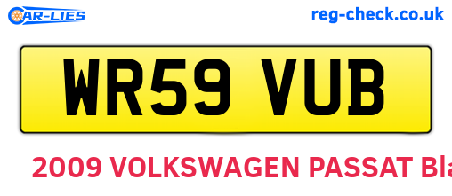 WR59VUB are the vehicle registration plates.