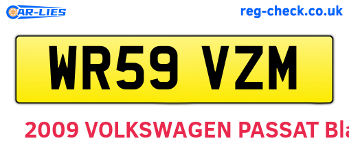 WR59VZM are the vehicle registration plates.