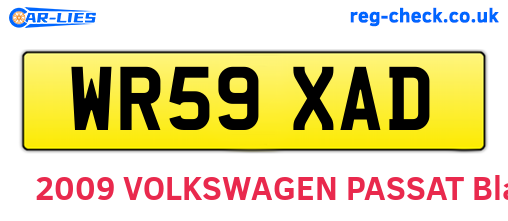 WR59XAD are the vehicle registration plates.
