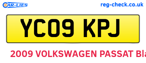 YC09KPJ are the vehicle registration plates.