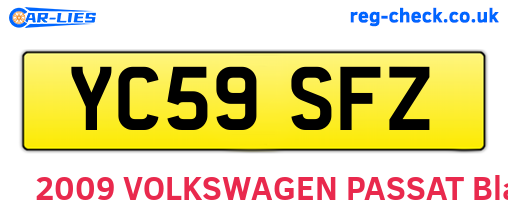 YC59SFZ are the vehicle registration plates.
