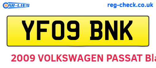 YF09BNK are the vehicle registration plates.