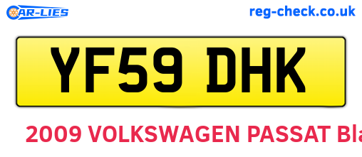 YF59DHK are the vehicle registration plates.