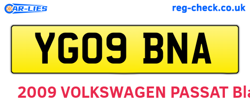 YG09BNA are the vehicle registration plates.