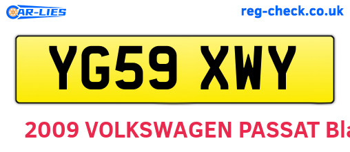 YG59XWY are the vehicle registration plates.