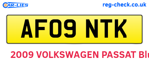 AF09NTK are the vehicle registration plates.