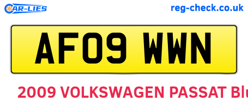 AF09WWN are the vehicle registration plates.