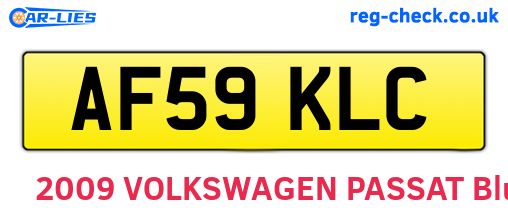 AF59KLC are the vehicle registration plates.