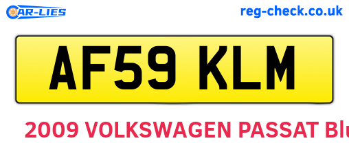 AF59KLM are the vehicle registration plates.