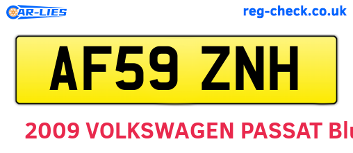 AF59ZNH are the vehicle registration plates.