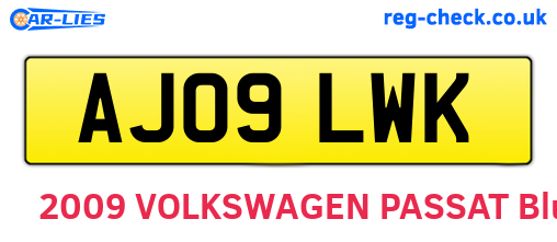 AJ09LWK are the vehicle registration plates.
