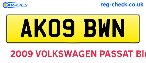 AK09BWN are the vehicle registration plates.