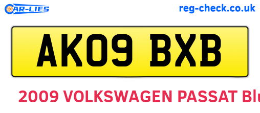 AK09BXB are the vehicle registration plates.