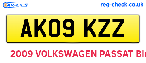 AK09KZZ are the vehicle registration plates.