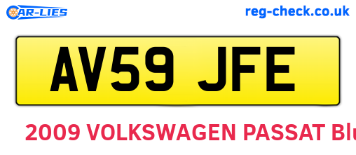 AV59JFE are the vehicle registration plates.