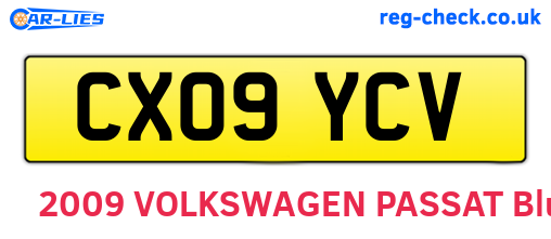 CX09YCV are the vehicle registration plates.
