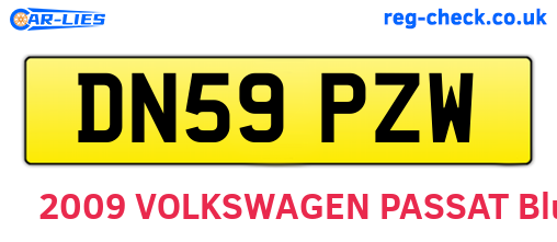 DN59PZW are the vehicle registration plates.