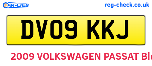 DV09KKJ are the vehicle registration plates.
