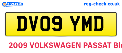DV09YMD are the vehicle registration plates.