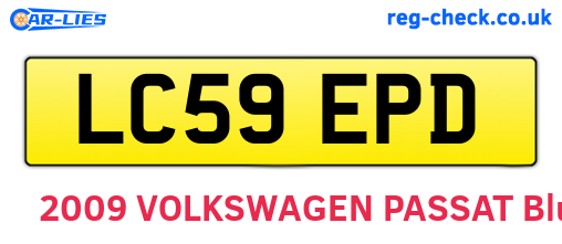LC59EPD are the vehicle registration plates.
