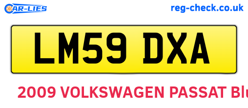 LM59DXA are the vehicle registration plates.