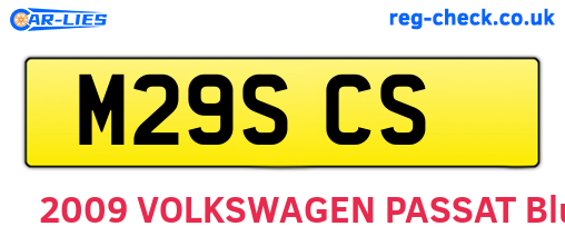 M29SCS are the vehicle registration plates.