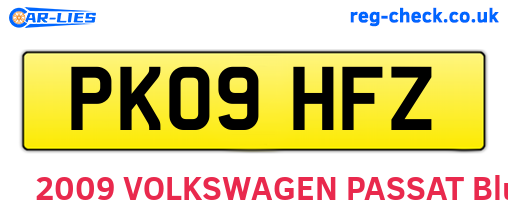 PK09HFZ are the vehicle registration plates.
