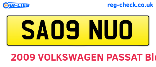 SA09NUO are the vehicle registration plates.