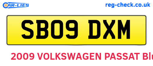 SB09DXM are the vehicle registration plates.