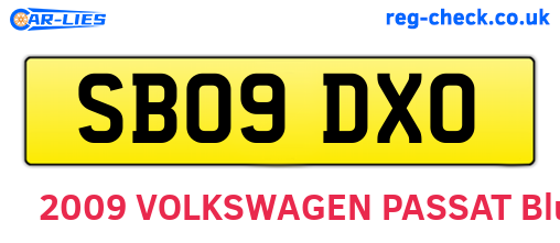 SB09DXO are the vehicle registration plates.