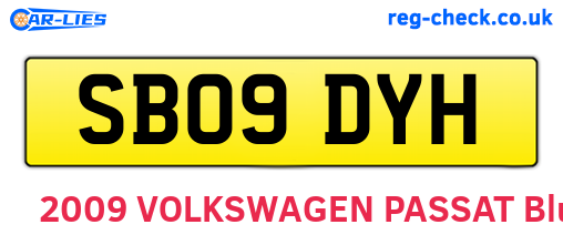 SB09DYH are the vehicle registration plates.