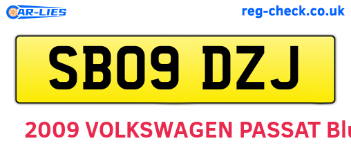 SB09DZJ are the vehicle registration plates.