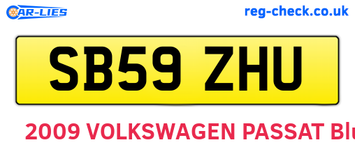 SB59ZHU are the vehicle registration plates.
