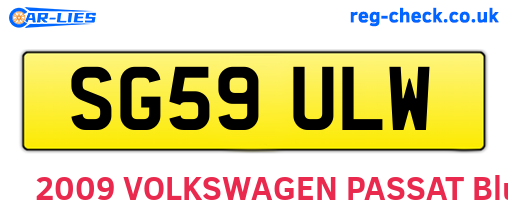 SG59ULW are the vehicle registration plates.