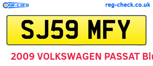 SJ59MFY are the vehicle registration plates.