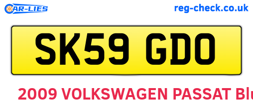 SK59GDO are the vehicle registration plates.