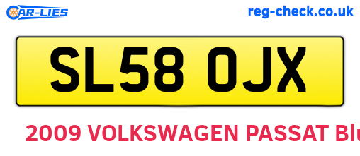 SL58OJX are the vehicle registration plates.