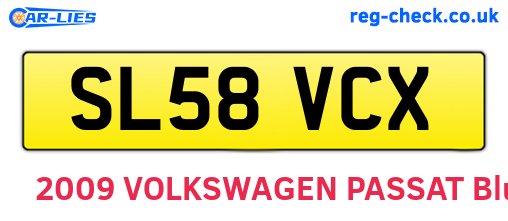 SL58VCX are the vehicle registration plates.