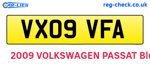 VX09VFA are the vehicle registration plates.