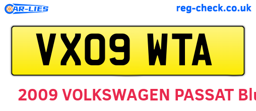 VX09WTA are the vehicle registration plates.