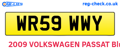WR59WWY are the vehicle registration plates.