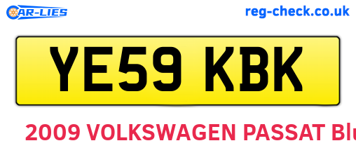 YE59KBK are the vehicle registration plates.