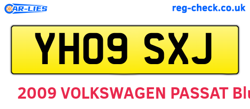 YH09SXJ are the vehicle registration plates.